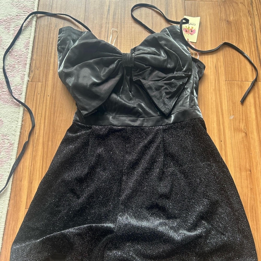 Elegant Black Bow Romper